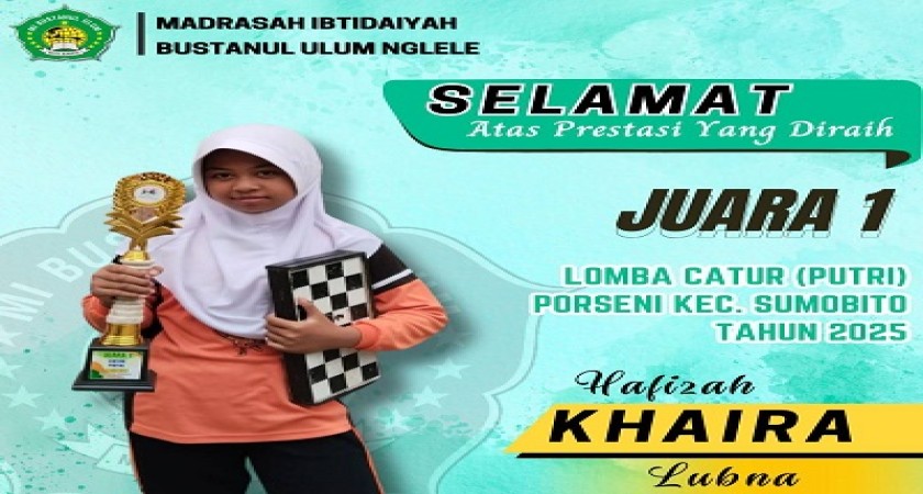 ATLET HEBAT MI NGLELE BERHASIL MENAMBAH KOLEKSI JUARA PORSENI TINGKAT KECAMATAN DALAM BIDANG OLAHRAGA