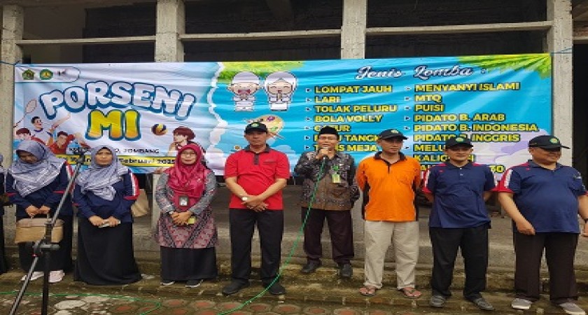 MIS BUSTANUL ULUM NGLELE MENJADI TUAN RUMAH PEMBUKAAN SELEKSI PORSENI TINGKAT MI SE-KECAMATAN SUMOBITO
