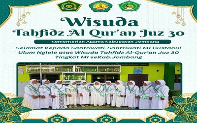 SELAMAT!!!! 11 SANTRIWATI MI BUSTANUL ULUM NGLELE TELAH DIWISUDA TAHFIDZ DI MASJID AGUNG JOMBANG OLEH KEMENAG RI